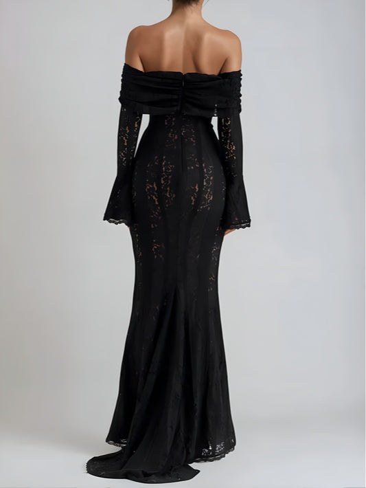 Lace Off-Shoulder Maxi Dress