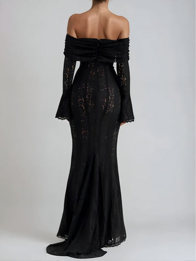 Lace Off-Shoulder Maxi Dress