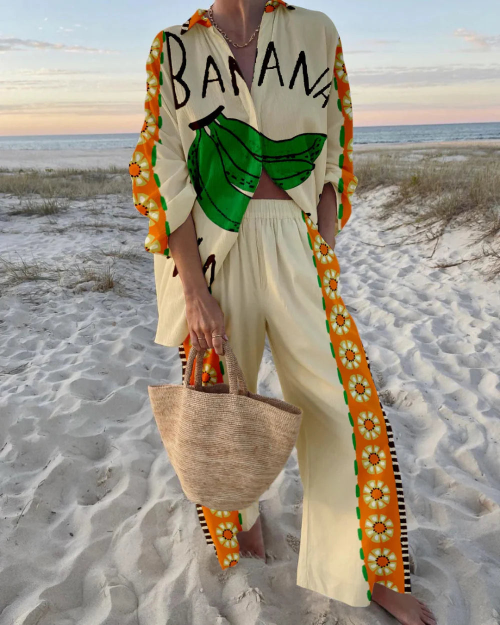 Fun Banana Print Two piece Set