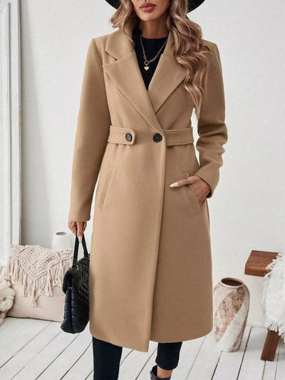 Camel Lace Up Coat