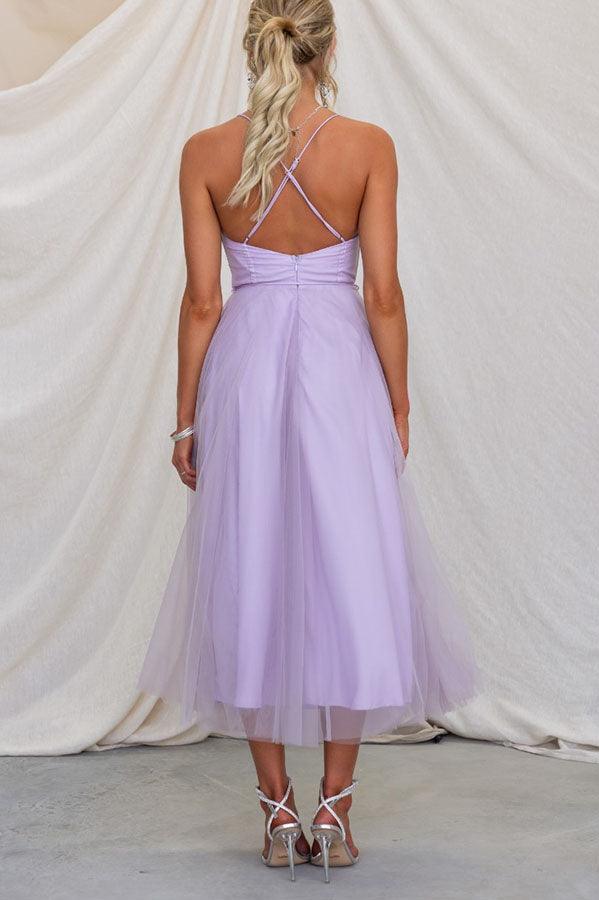 Modern-day Princess Chiffon Suspenders Party Maxi Dress