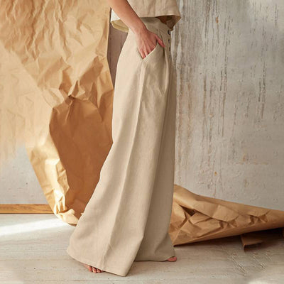 Vintage Plain Button Down Pocket Pants