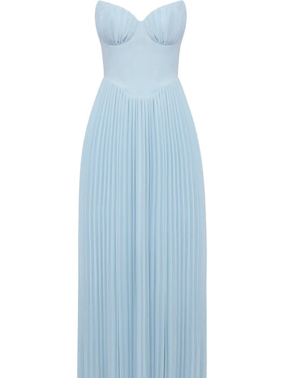 Tube Top With Pleats Maxi Dress