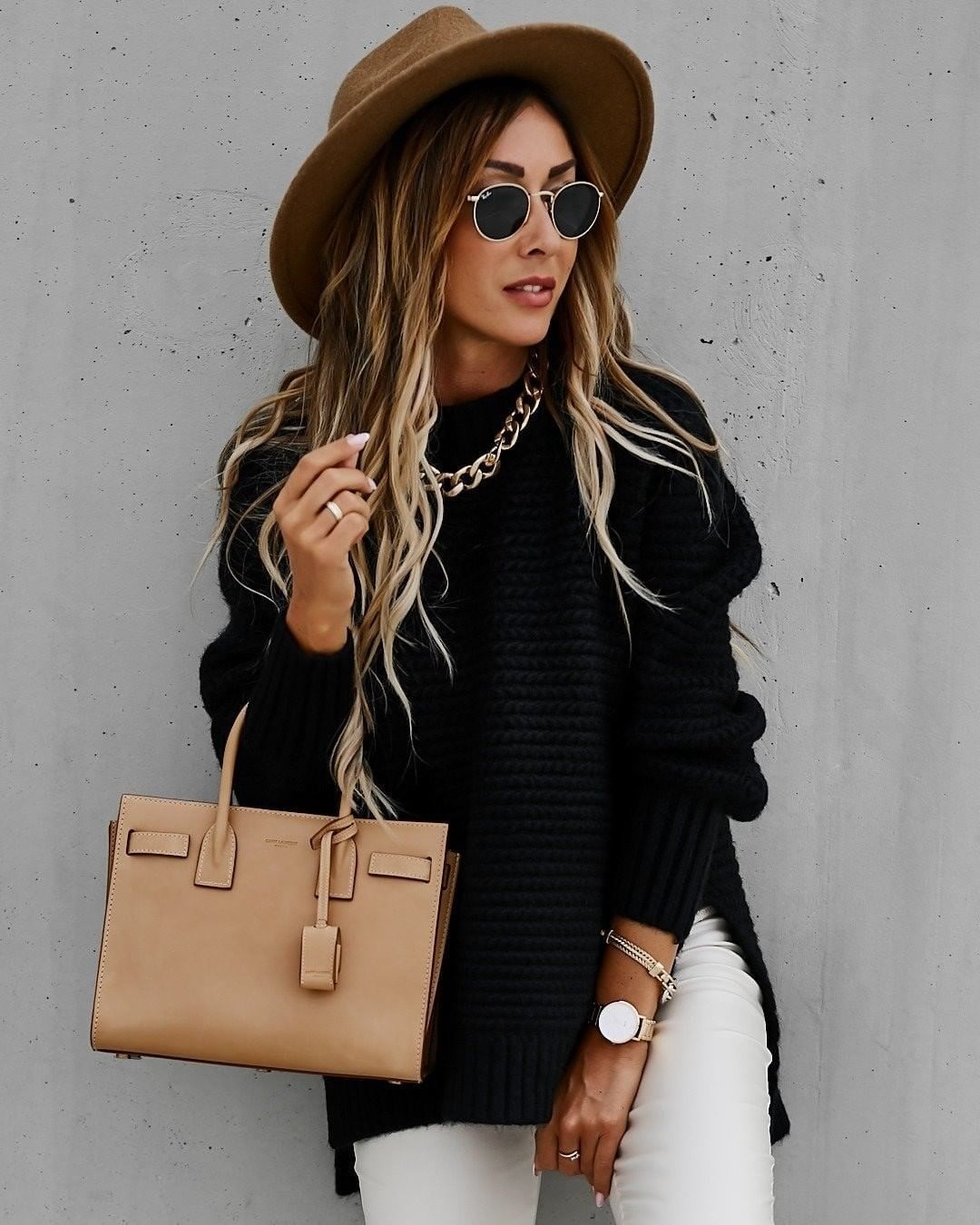 Side Split Knitted  Sweater Top