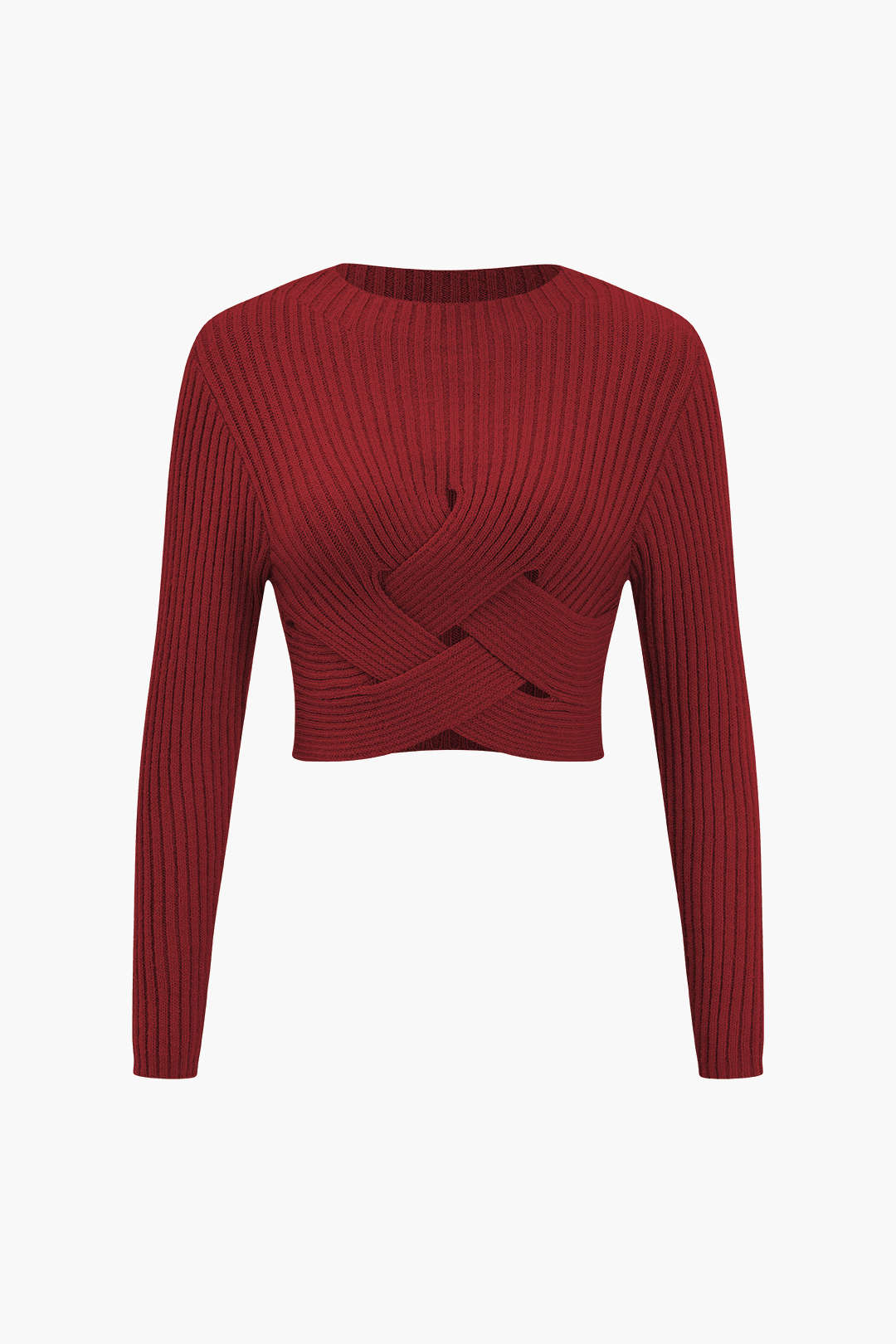 Crossover sweater with long sleeves