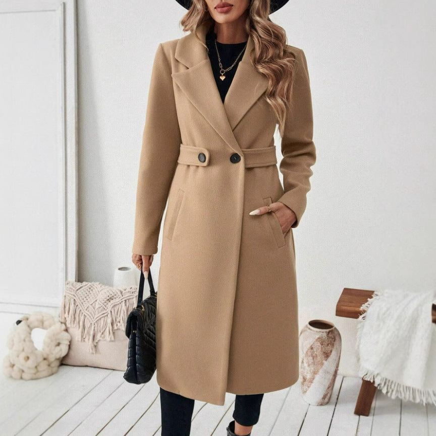 Camel Lace Up Coat