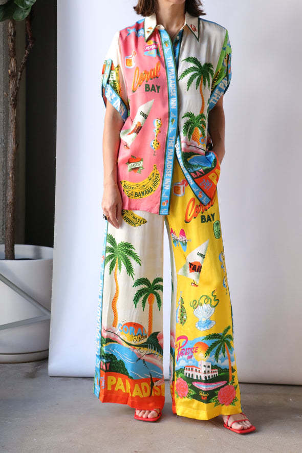 Summer Casual Loose Vacation Printed Two-piece Set