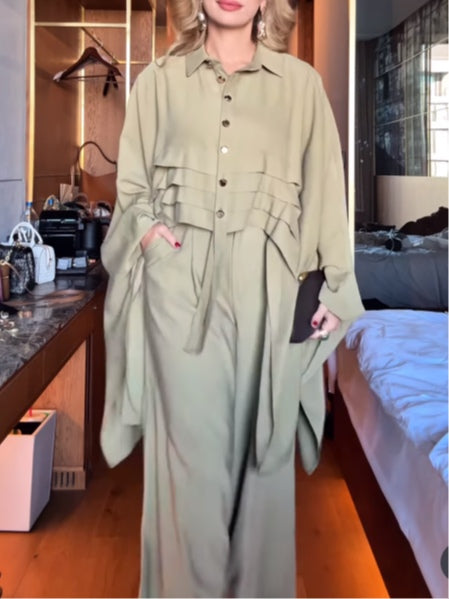 Extra long batwing sleeve shirt and trousers set