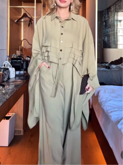 Extra long batwing sleeve shirt and trousers set
